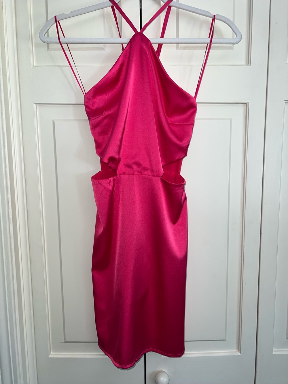 Le Lis Hot Pink Halter Dress NWT
